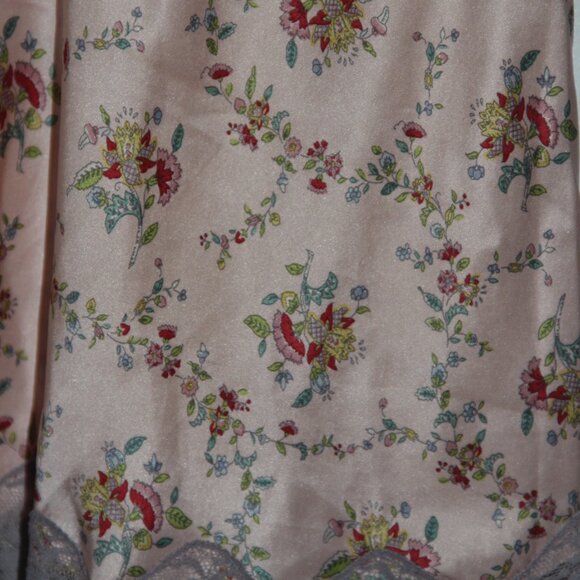 Fiona London Pink Purple Silk Lace Floral Print Camisole Chemise Top Size L - Picture 6 of 8